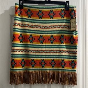 Orange and Black Mini Pencil Skirt for Resort Wear